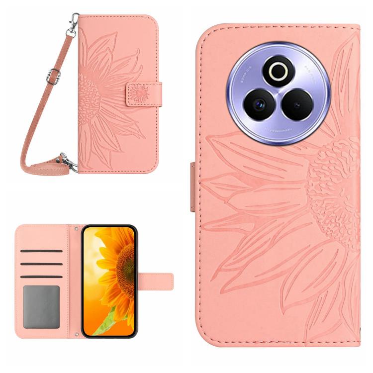Skin Feel Sun Flower Embossed Flip Leather Phone Case with Lanyard, For Realme C75 5G, For Realme 14 5G Global / P3 5G Global, For Realme P3 Pro 5G Global, For Realme 14 Pro+ 5G