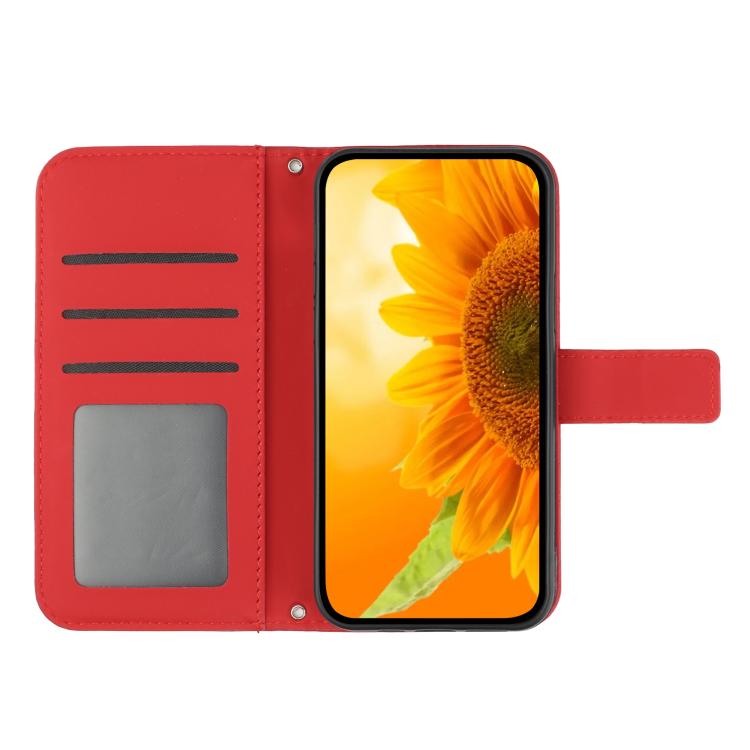 Skin Feel Sun Flower Embossed Flip Leather Phone Case with Lanyard, For Realme C75 5G, For Realme 14 5G Global / P3 5G Global, For Realme P3 Pro 5G Global, For Realme 14 Pro+ 5G