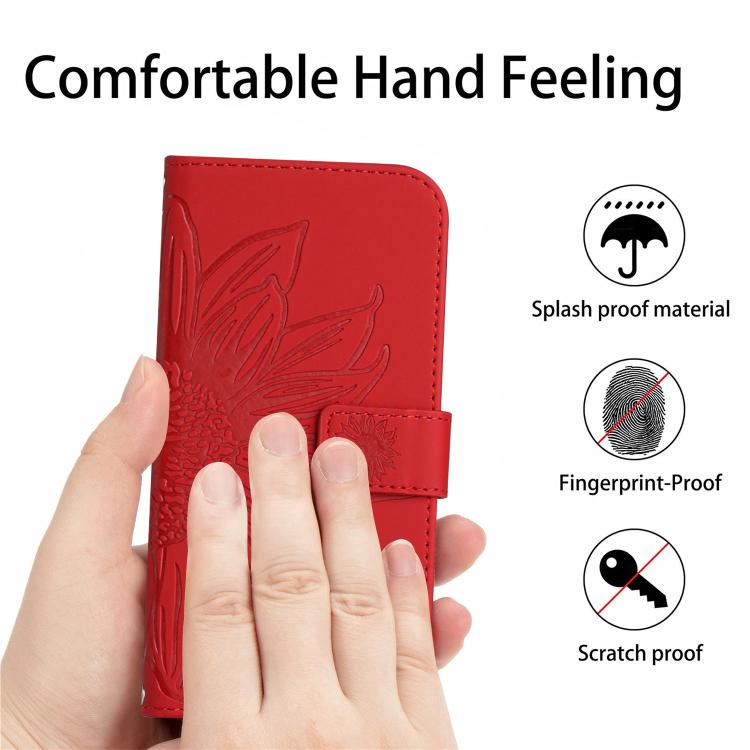Skin Feel Sun Flower Embossed Flip Leather Phone Case with Lanyard, For Realme C75 5G, For Realme 14 5G Global / P3 5G Global, For Realme P3 Pro 5G Global, For Realme 14 Pro+ 5G