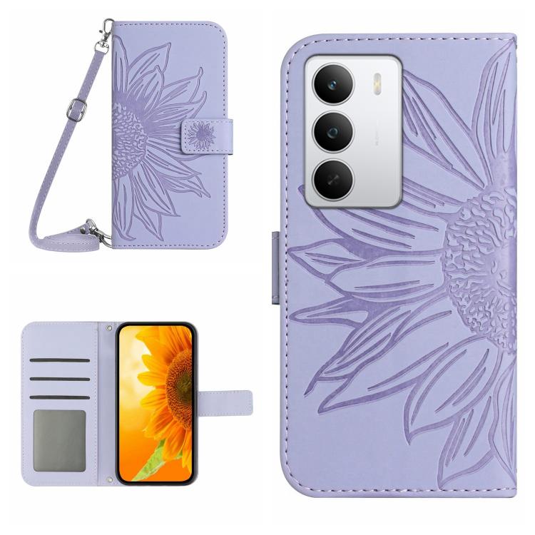 Skin Feel Sun Flower Embossed Flip Leather Phone Case with Lanyard, For Realme C75 5G, For Realme 14 5G Global / P3 5G Global, For Realme P3 Pro 5G Global, For Realme 14 Pro+ 5G