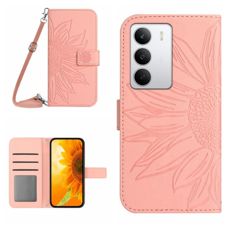 Skin Feel Sun Flower Embossed Flip Leather Phone Case with Lanyard, For Realme C75 5G, For Realme 14 5G Global / P3 5G Global, For Realme P3 Pro 5G Global, For Realme 14 Pro+ 5G