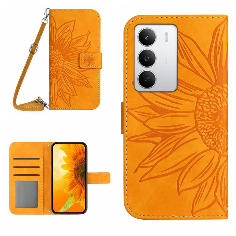 Skin Feel Sun Flower Embossed Flip Leather Phone Case with Lanyard, For Realme C75 5G, For Realme 14 5G Global / P3 5G Global, For Realme P3 Pro 5G Global, For Realme 14 Pro+ 5G