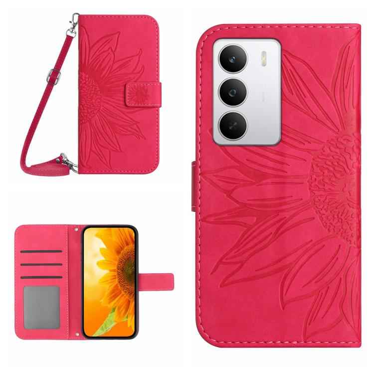 Skin Feel Sun Flower Embossed Flip Leather Phone Case with Lanyard, For Realme C71 4G, For Realme C75 5G, For Realme 14 5G Global / P3 5G Global, For Realme P3 Pro 5G Global