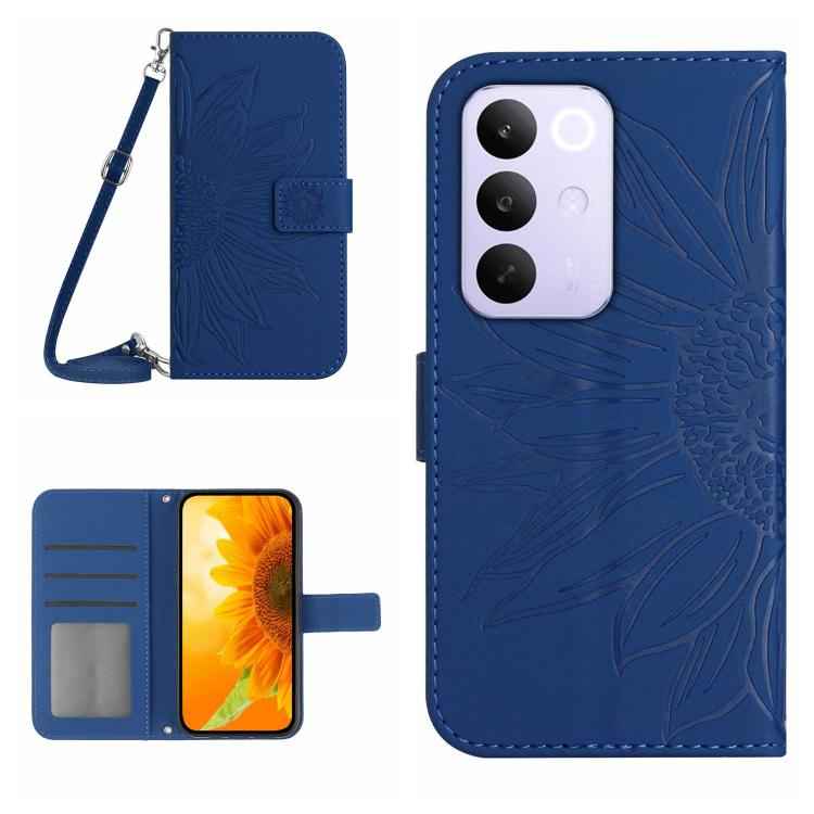 Skin Feel Sun Flower Embossed Flip Leather Phone Case with Lanyard, For Realme C85 5G, For Realme C85 Pro 4G, For Realme 15T 5G, For Realme 15 5G Global / 15 Pro 5G Global