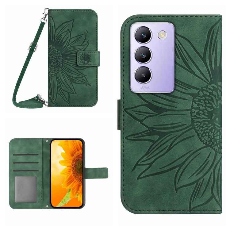 Skin Feel Sun Flower Embossed Flip Leather Phone Case with Lanyard, For vivo V50 5G Global, For vivo Y03 4G, For vivo Y200e / Y100 IDN / V30 Lite India 5G, For vivo Y78+