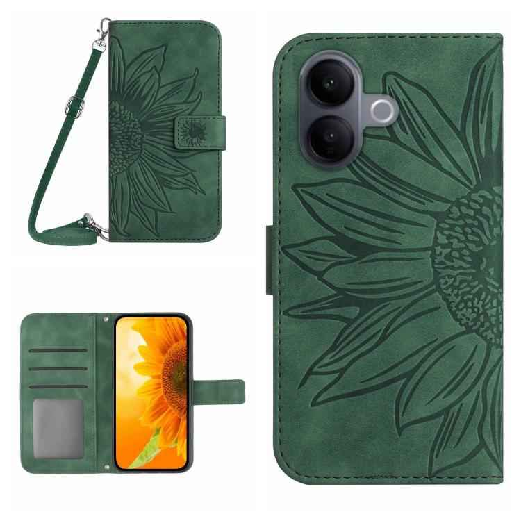 Skin Feel Sun Flower Embossed Flip Leather Phone Case with Lanyard, For vivo V60 Lite 5G, For vivo V60 5G, For vivo Y39 5G Global, For vivo V50 Lite 5G