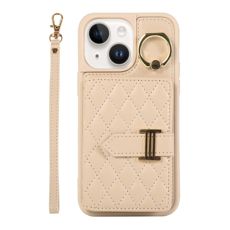 Horizontal Card Bag Ring Holder Phone Case with Dual Lanyard, For iPhone 14 Plus, For iPhone 14, For iPhone 14 Pro, For iPhone 14 Pro Max, For iPhone 13 Pro Max, For iPhone 13 Pro