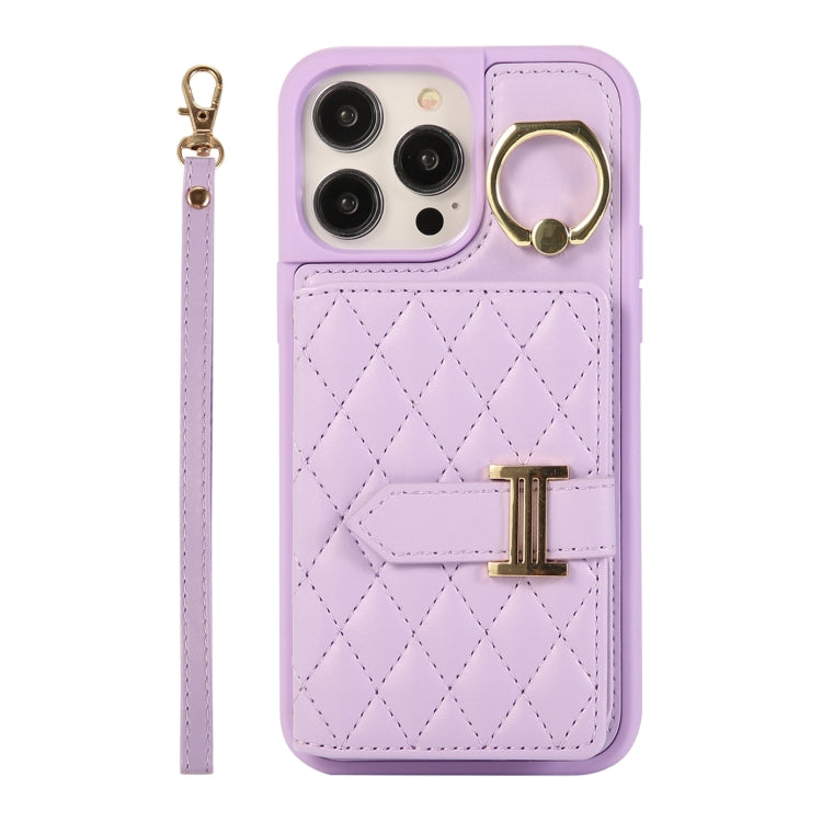 Horizontal Card Bag Ring Holder Phone Case with Dual Lanyard, For iPhone 14 Plus, For iPhone 14, For iPhone 14 Pro, For iPhone 14 Pro Max, For iPhone 13 Pro Max, For iPhone 13 Pro