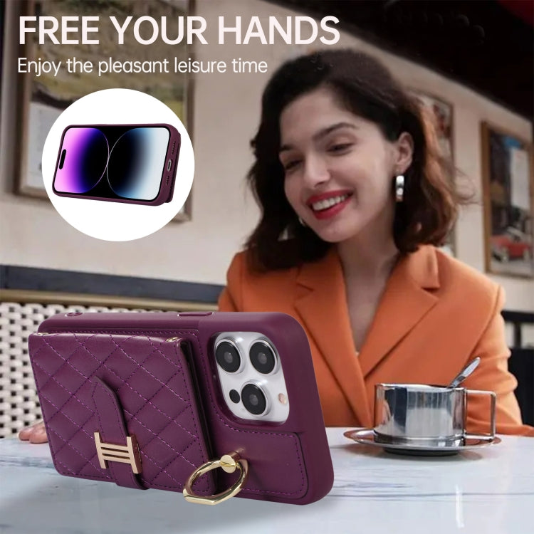 Horizontal Card Bag Ring Holder Phone Case with Dual Lanyard, For iPhone 13, For iPhone 12, For iPhone 12 Pro Max, For iPhone 12 Pro, For iPhone 11 Pro Max, For iPhone 11