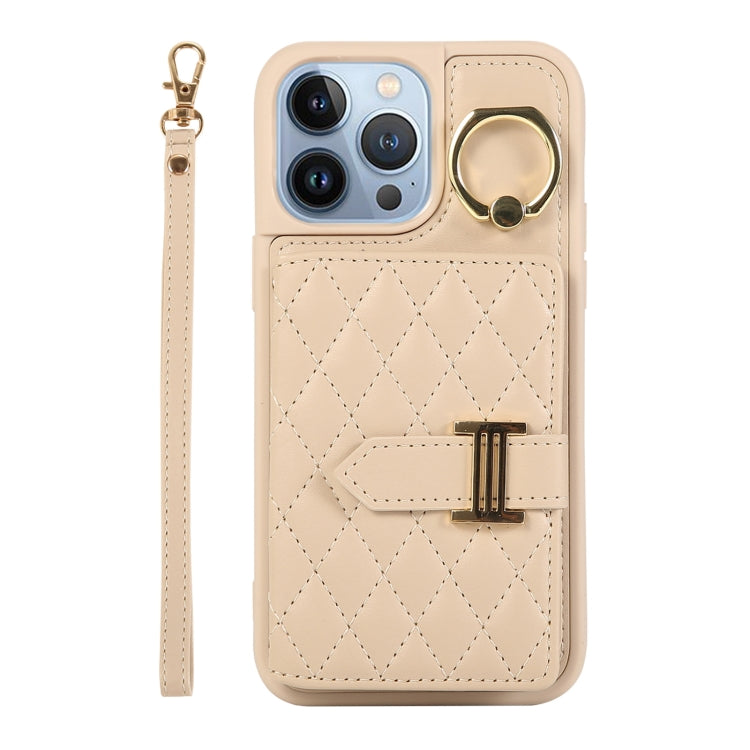 Horizontal Card Bag Ring Holder Phone Case with Dual Lanyard, For iPhone 14 Plus, For iPhone 14, For iPhone 14 Pro, For iPhone 14 Pro Max, For iPhone 13 Pro Max, For iPhone 13 Pro