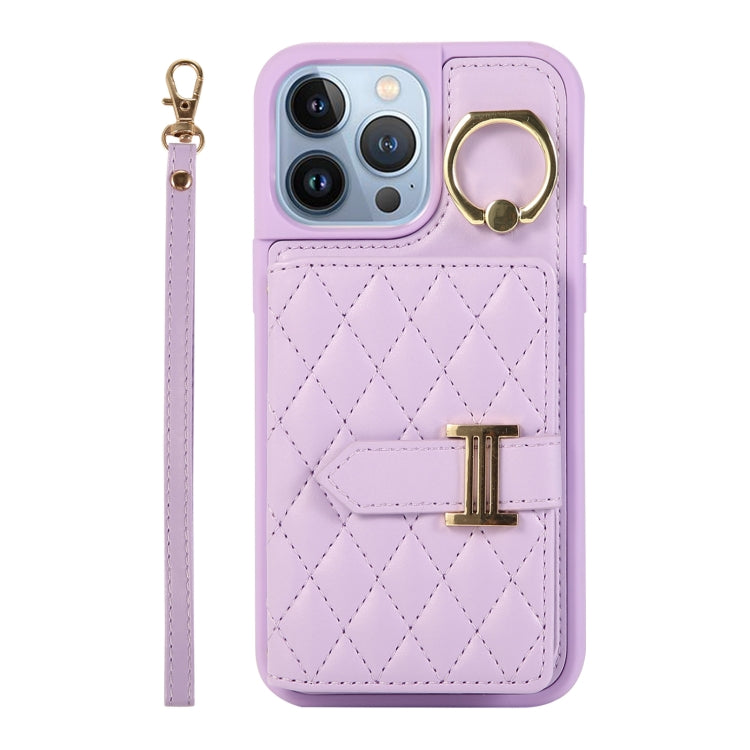 Horizontal Card Bag Ring Holder Phone Case with Dual Lanyard, For iPhone 14 Plus, For iPhone 14, For iPhone 14 Pro, For iPhone 14 Pro Max, For iPhone 13 Pro Max, For iPhone 13 Pro