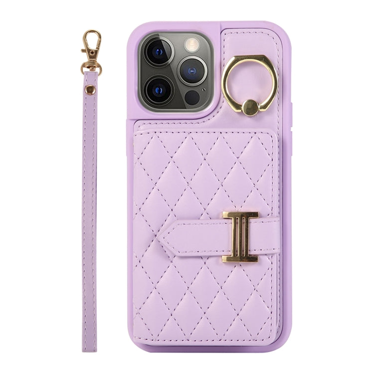 Horizontal Card Bag Ring Holder Phone Case with Dual Lanyard, For iPhone 13, For iPhone 12, For iPhone 12 Pro Max, For iPhone 12 Pro, For iPhone 11 Pro Max, For iPhone 11