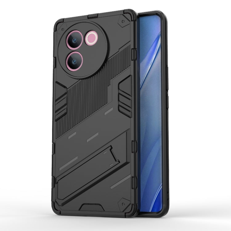 Punk Armor 2 in 1 PC + TPU Phone Case with Holder, For vivo V60 5G Global, For vivo V50 5G Global, For vivo iQOO Z9s Pro 5G India, For vivo iQOO Z9s 5G Global, For vivo V30e 5G Global, For vivo iQOO Z9X 5G