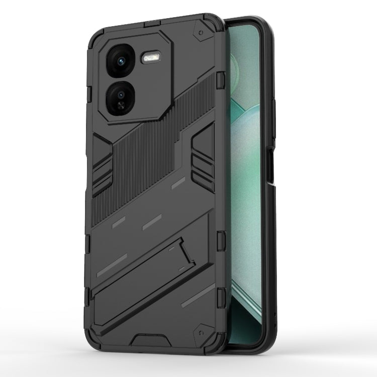 Punk Armor 2 in 1 PC + TPU Phone Case with Holder, For vivo V60 5G Global, For vivo V50 5G Global, For vivo iQOO Z9s Pro 5G India, For vivo iQOO Z9s 5G Global, For vivo V30e 5G Global, For vivo iQOO Z9X 5G