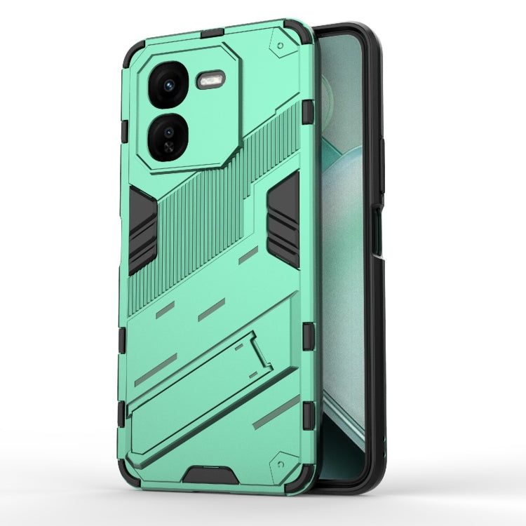 Punk Armor 2 in 1 PC + TPU Phone Case with Holder, For vivo V60 5G Global, For vivo V50 5G Global, For vivo iQOO Z9s Pro 5G India, For vivo iQOO Z9s 5G Global, For vivo V30e 5G Global, For vivo iQOO Z9X 5G