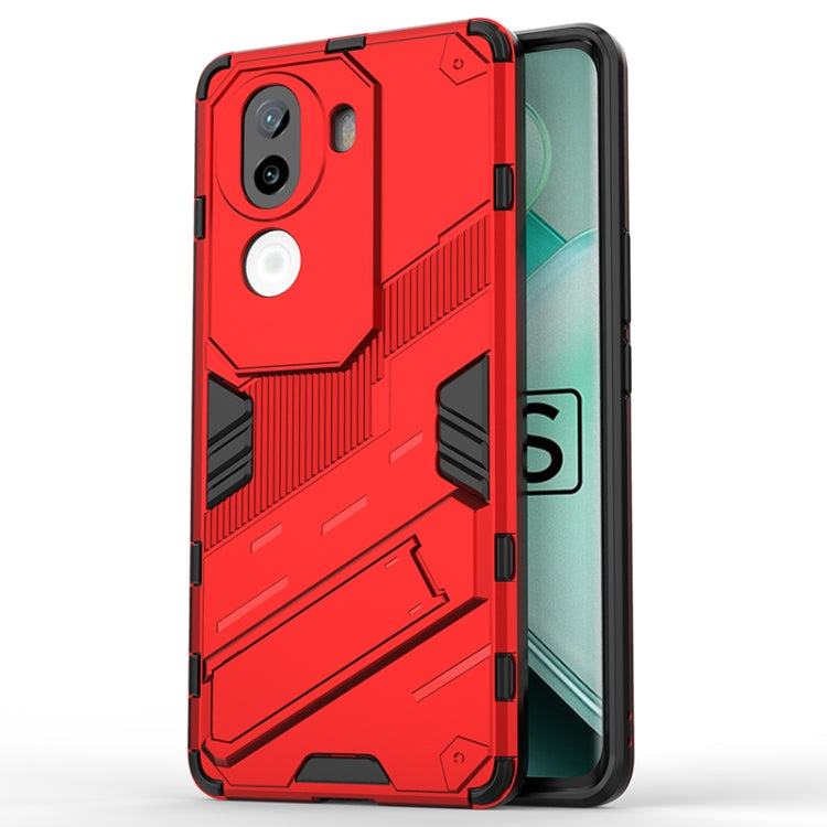Punk Armor 2 in 1 PC + TPU Phone Case with Holder, For vivo V60 5G Global, For vivo V50 5G Global, For vivo iQOO Z9s Pro 5G India, For vivo iQOO Z9s 5G Global, For vivo V30e 5G Global, For vivo iQOO Z9X 5G