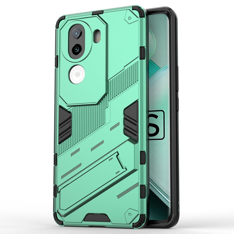 Punk Armor 2 in 1 PC + TPU Phone Case with Holder, For vivo V60 5G Global, For vivo V50 5G Global, For vivo iQOO Z9s Pro 5G India, For vivo iQOO Z9s 5G Global, For vivo V30e 5G Global, For vivo iQOO Z9X 5G