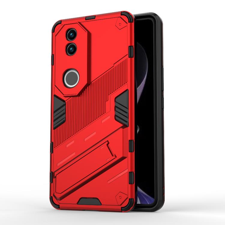 Punk Armor 2 in 1 PC + TPU Phone Case with Holder, For vivo V60 5G Global, For vivo V50 5G Global, For vivo iQOO Z9s Pro 5G India, For vivo iQOO Z9s 5G Global, For vivo V30e 5G Global, For vivo iQOO Z9X 5G