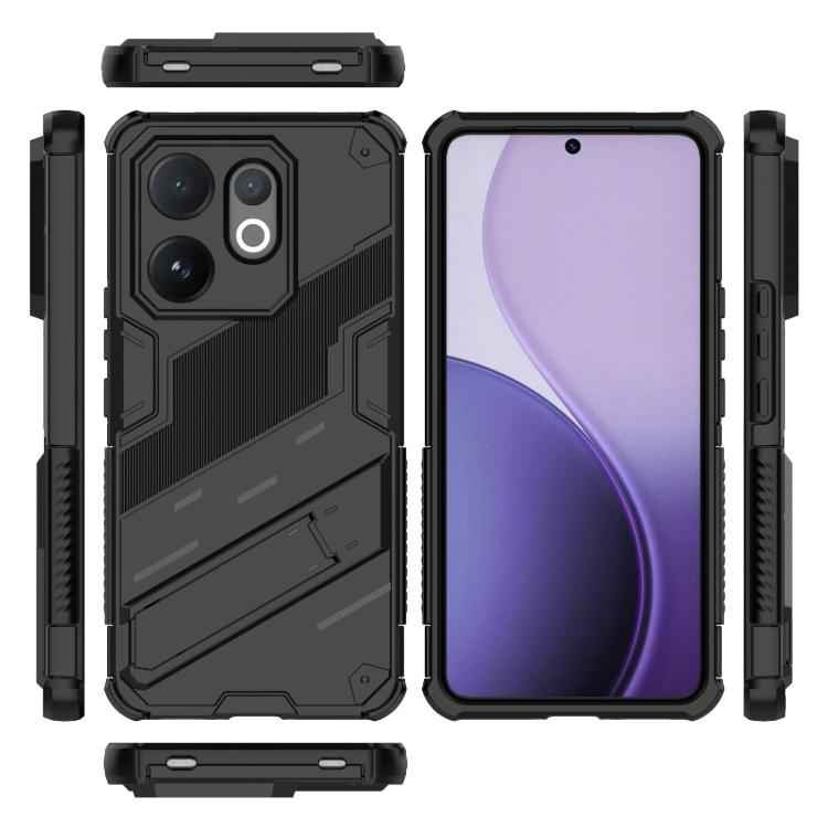 Punk Armor 2 in 1 PC + TPU Phone Case with Holder, For vivo V60 5G Global, For vivo V50 5G Global, For vivo iQOO Z9s Pro 5G India, For vivo iQOO Z9s 5G Global, For vivo V30e 5G Global, For vivo iQOO Z9X 5G