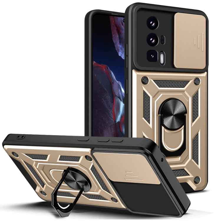 Sliding Camera Cover Design TPU Hybrid PC Phone Case, For Xiaomi Poco F5 Pro