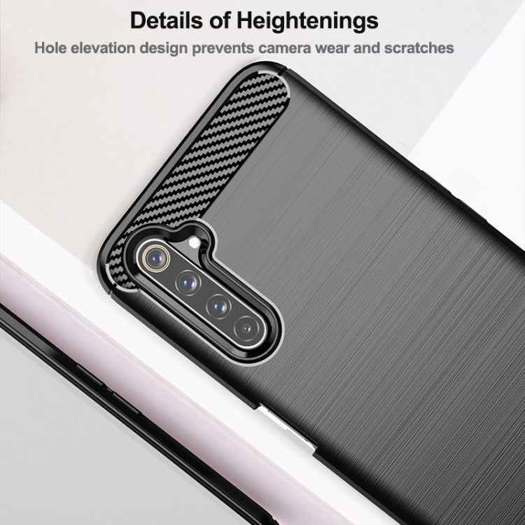 Brushed Texture Carbon Fiber TPU Phone Case, For Realme 6 Pro
