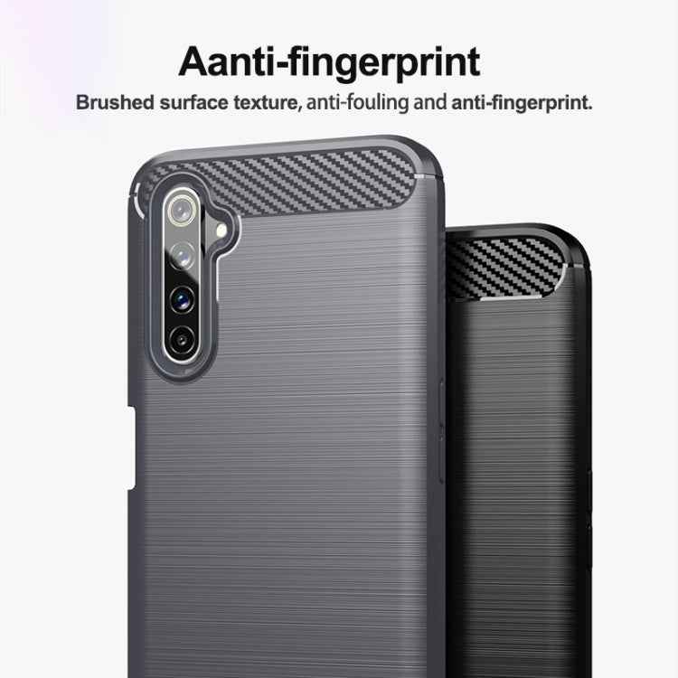 Brushed Texture Carbon Fiber TPU Phone Case, For Realme 6 Pro