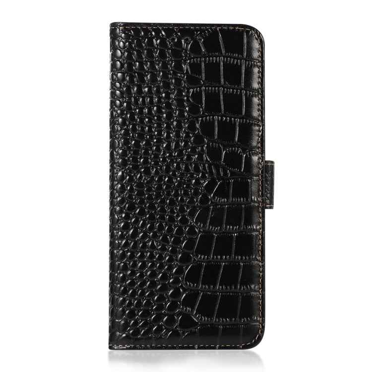 Crocodile Top Layer Cowhide Leather Phone Case, For iPhone 15