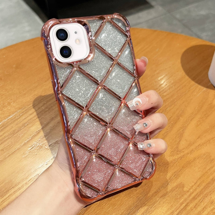 3D Diamond Lattice Laser Engraving Glitter Paper Phone Case