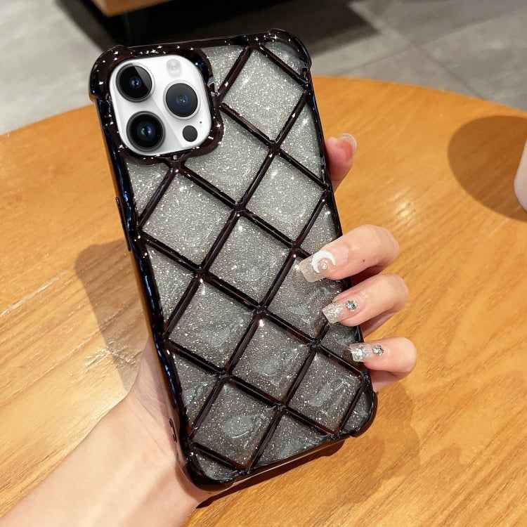 3D Diamond Lattice Laser Engraving Glitter Paper Phone Case, For iPhone 15 Pro Max, For iPhone 14 / 13, For iPhone 14 Pro, For iPhone 15 Pro, For iPhone 14 Pro Max, For iPhone 13 Pro Max, For iPhone 15, For iPhone 13 Pro