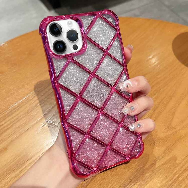 3D Diamond Lattice Laser Engraving Glitter Paper Phone Case, For iPhone 15 Pro Max, For iPhone 14 / 13, For iPhone 14 Pro, For iPhone 15 Pro, For iPhone 14 Pro Max, For iPhone 13 Pro Max, For iPhone 15, For iPhone 13 Pro