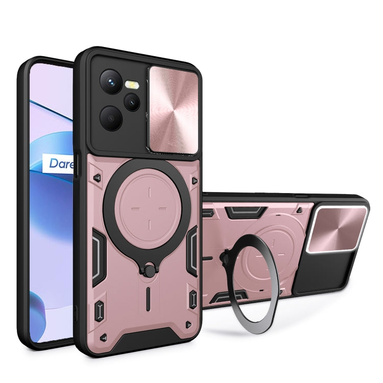CD Texture Sliding Camshield Magnetic Holder Phone Case, For Realme C55 4G, For Realme GT3 5G, For Realme 10 Pro+ 5G, For Realme C35, For Realme C21 / C20 / C11 2021