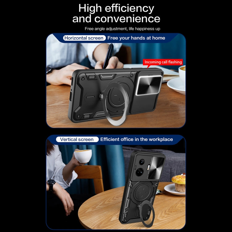 CD Texture Sliding Camshield Magnetic Holder Phone Case, For Realme GT3 5G, For Realme 10 Pro+ 5G, For Realme C35, For Realme C21 / C20 / C11 2021