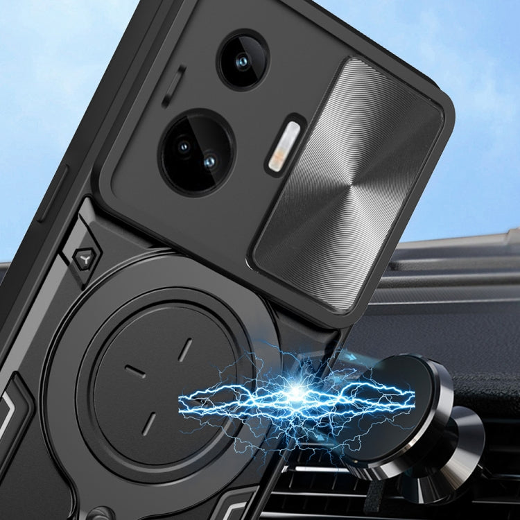 CD Texture Sliding Camshield Magnetic Holder Phone Case, For Realme GT3 5G, For Realme 10 Pro+ 5G, For Realme C35, For Realme C21 / C20 / C11 2021
