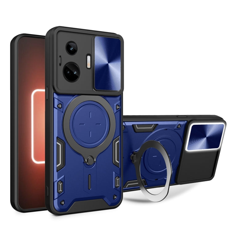 CD Texture Sliding Camshield Magnetic Holder Phone Case, For Realme C55 4G, For Realme GT3 5G, For Realme 10 Pro+ 5G, For Realme C35, For Realme C21 / C20 / C11 2021