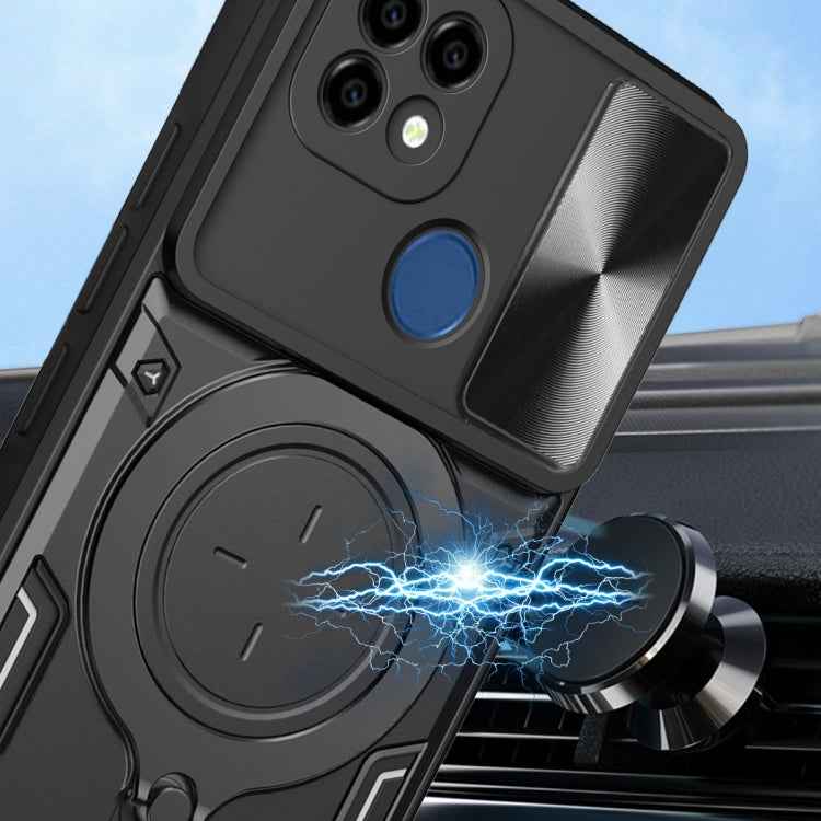 CD Texture Sliding Camshield Magnetic Holder Phone Case, For Realme C21 / C20 / C11 2021