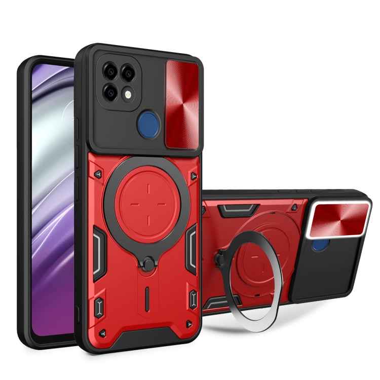 CD Texture Sliding Camshield Magnetic Holder Phone Case, For Realme C21 / C20 / C11 2021