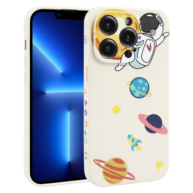 Hug Moon Astronaut Pattern TPU Phone Case