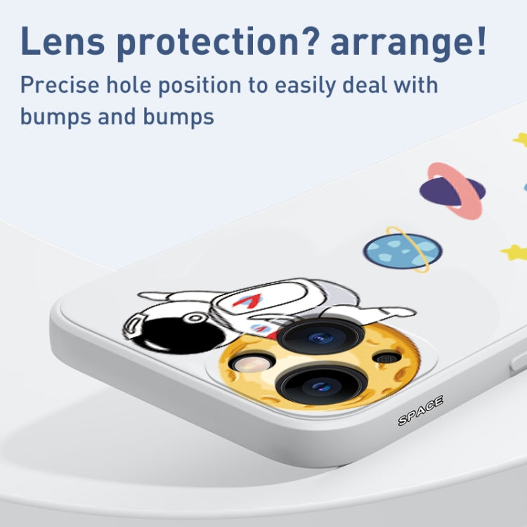 Hug Moon Astronaut Pattern TPU Phone Case