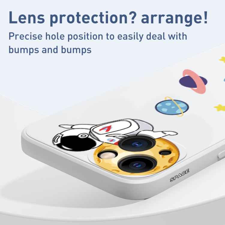 Hug Moon Astronaut Pattern TPU Phone Case