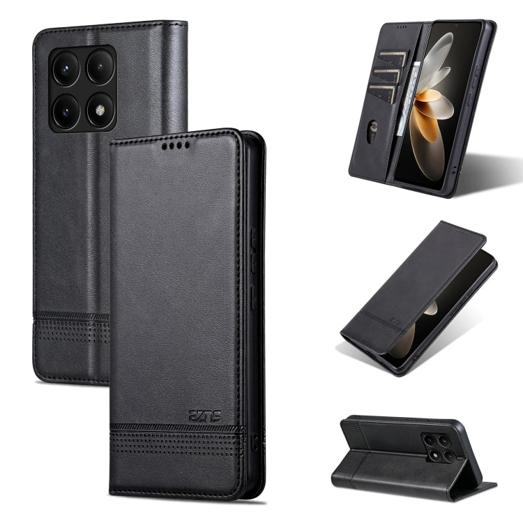 AZNS Magnetic Calf Texture Flip Leather Phone Case, For Xiaomi Redmi K60 Ultra/Mi 13T/13T Pro, For Xiaomi Redmi K70/K70 Pro, For Xiaomi Redmi 12 4G, For Xiaomi Redmi Note 12S