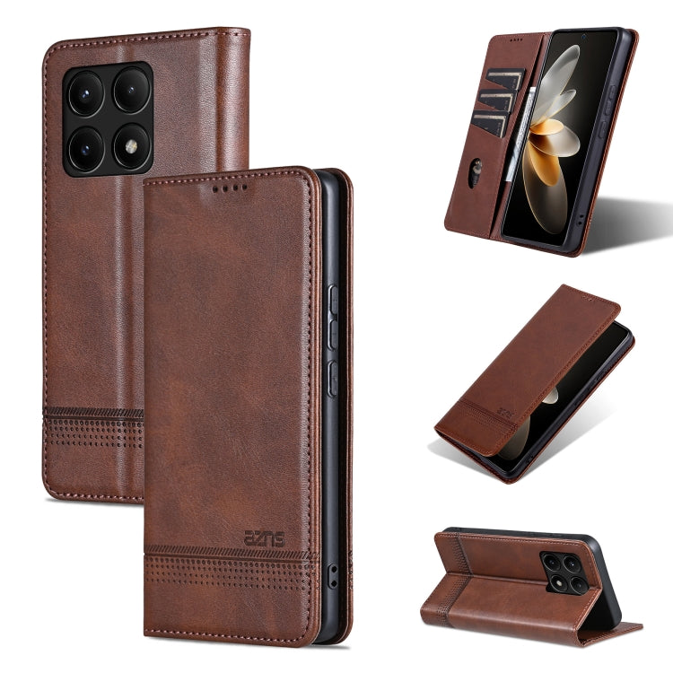 AZNS Magnetic Calf Texture Flip Leather Phone Case, For Xiaomi Redmi Turbo 3, For Xiaomi Redmi Note 13 Pro 4G, For Xiaomi Redmi Note 13 4G, For Xiaomi Redmi K70E, For Xiaomi 14 Ultra, For Xiaomi Redmi 13C / Poco C65, For Xiaomi 14 Pro, For Xiaomi 14