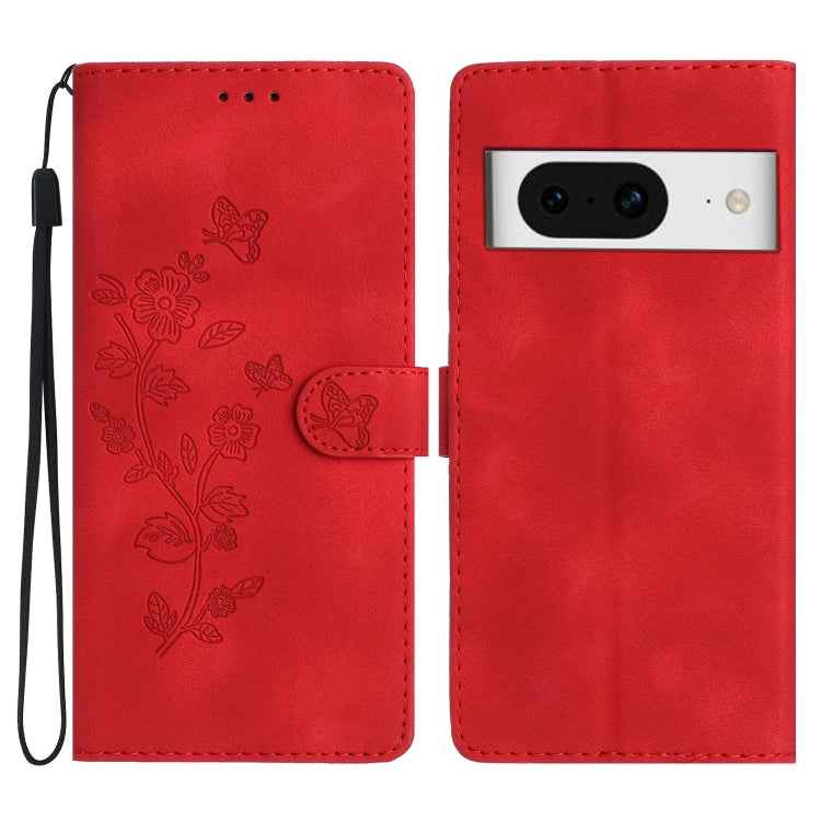 Flower Butterfly Embossing Pattern Leather Phone Case, For Google Pixel 9a, For Google Pixel 8 Pro, For Google Pixel 8, For Google Pixel 7a, For Google Pixel 7 Pro, For Google Pixel 7, For Google Pixel 6a, For Google Pixel 6 Pro