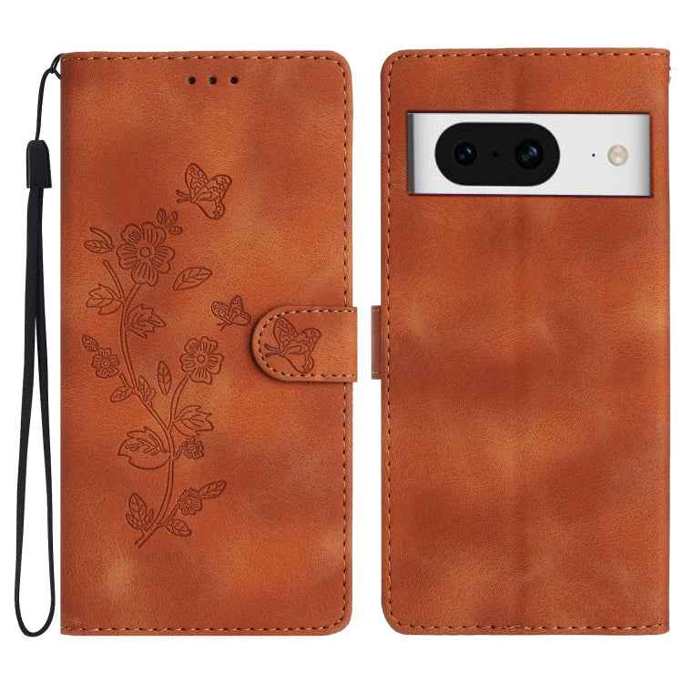 Flower Butterfly Embossing Pattern Leather Phone Case, For Google Pixel 9a, For Google Pixel 8 Pro, For Google Pixel 8, For Google Pixel 7a, For Google Pixel 7 Pro, For Google Pixel 7, For Google Pixel 6a, For Google Pixel 6 Pro