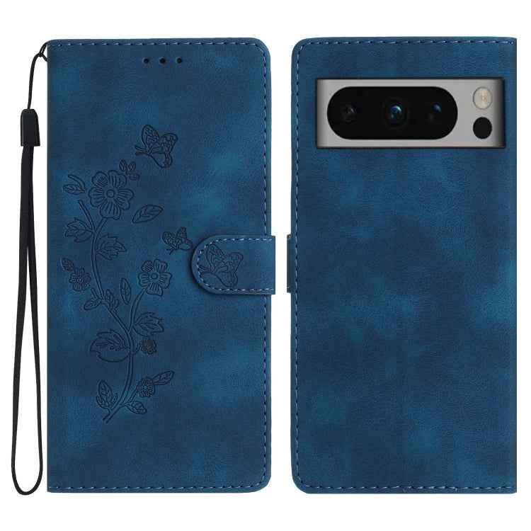 Flower Butterfly Embossing Pattern Leather Phone Case, For Google Pixel 9a, For Google Pixel 8 Pro, For Google Pixel 8, For Google Pixel 7a, For Google Pixel 7 Pro, For Google Pixel 7, For Google Pixel 6a, For Google Pixel 6 Pro