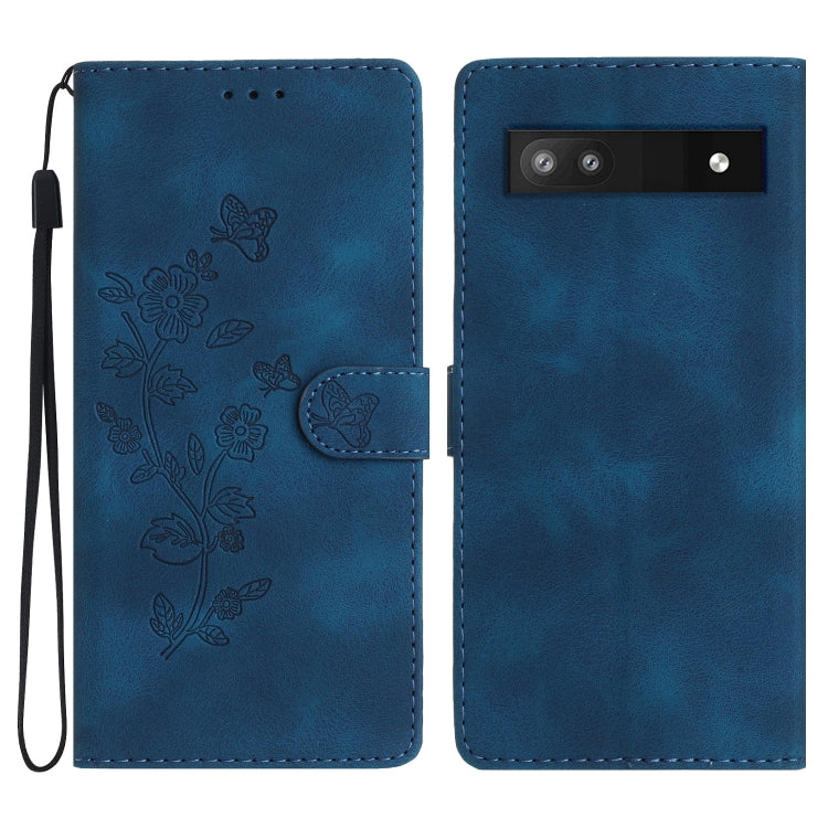 Flower Butterfly Embossing Pattern Leather Phone Case, For Google Pixel 9a, For Google Pixel 8 Pro, For Google Pixel 8, For Google Pixel 7a, For Google Pixel 7 Pro, For Google Pixel 7, For Google Pixel 6a, For Google Pixel 6 Pro