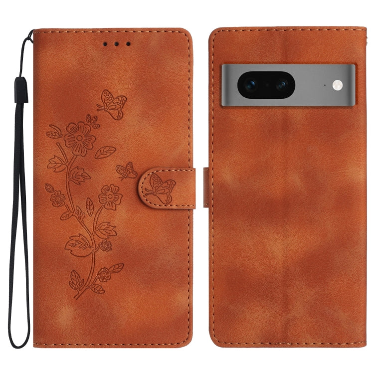 Flower Butterfly Embossing Pattern Leather Phone Case, For Google Pixel 9a, For Google Pixel 8 Pro, For Google Pixel 8, For Google Pixel 7a, For Google Pixel 7 Pro, For Google Pixel 7, For Google Pixel 6a, For Google Pixel 6 Pro