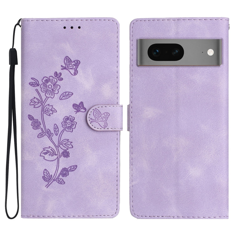 Flower Butterfly Embossing Pattern Leather Phone Case, For Google Pixel 9a, For Google Pixel 8 Pro, For Google Pixel 8, For Google Pixel 7a, For Google Pixel 7 Pro, For Google Pixel 7, For Google Pixel 6a, For Google Pixel 6 Pro