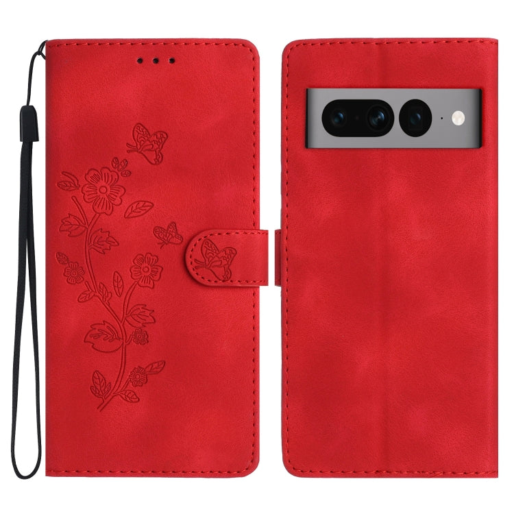 Flower Butterfly Embossing Pattern Leather Phone Case, For Google Pixel 9a, For Google Pixel 8 Pro, For Google Pixel 8, For Google Pixel 7a, For Google Pixel 7 Pro, For Google Pixel 7, For Google Pixel 6a, For Google Pixel 6 Pro