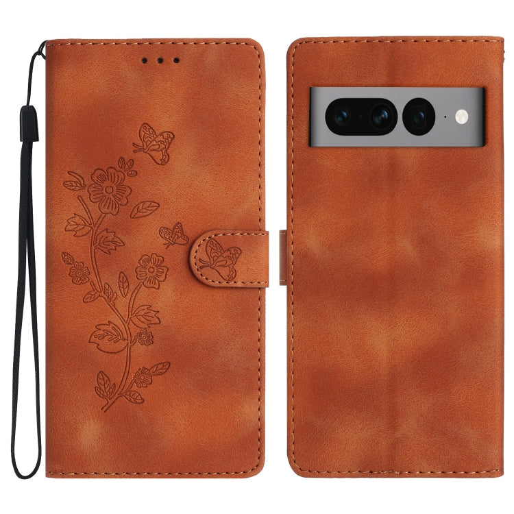 Flower Butterfly Embossing Pattern Leather Phone Case, For Google Pixel 9a, For Google Pixel 8 Pro, For Google Pixel 8, For Google Pixel 7a, For Google Pixel 7 Pro, For Google Pixel 7, For Google Pixel 6a, For Google Pixel 6 Pro
