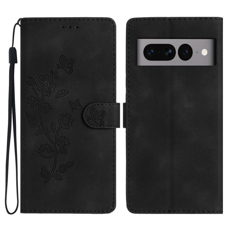 Flower Butterfly Embossing Pattern Leather Phone Case, For Google Pixel 9a, For Google Pixel 8 Pro, For Google Pixel 8, For Google Pixel 7a, For Google Pixel 7 Pro, For Google Pixel 7, For Google Pixel 6a, For Google Pixel 6 Pro